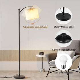 SUNMORY Arc Floor Lamp offers 3 color temperatures from warm to cool.