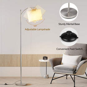 SUNMORY Arc Floor Lamp features a heavy base to prevent tipping during use.