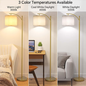SUNMORY Arc Floor Lamp shade adjusting coverage for cozy or bright ambiances