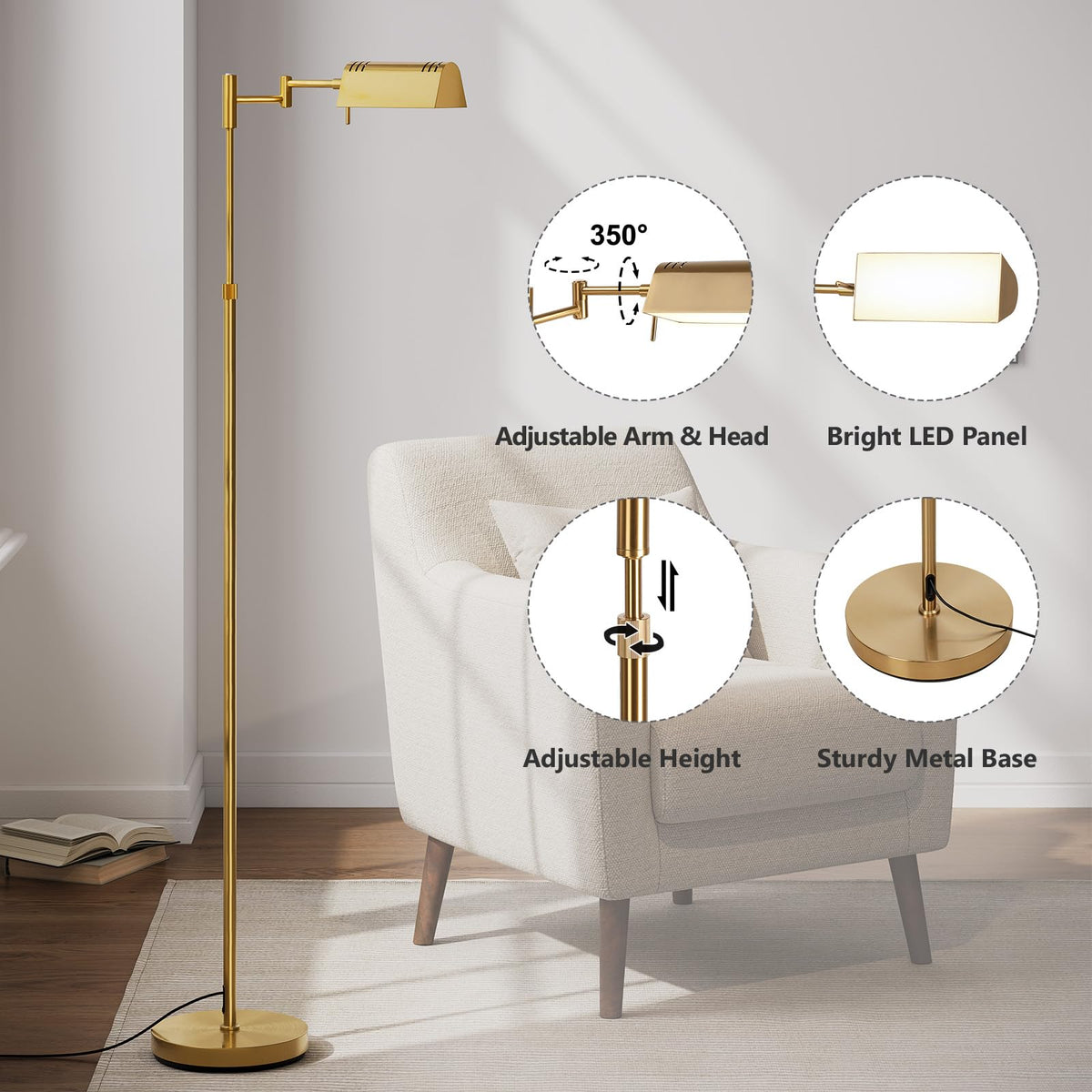 SUNMORY height adjustment enables custom task lighting for different setups