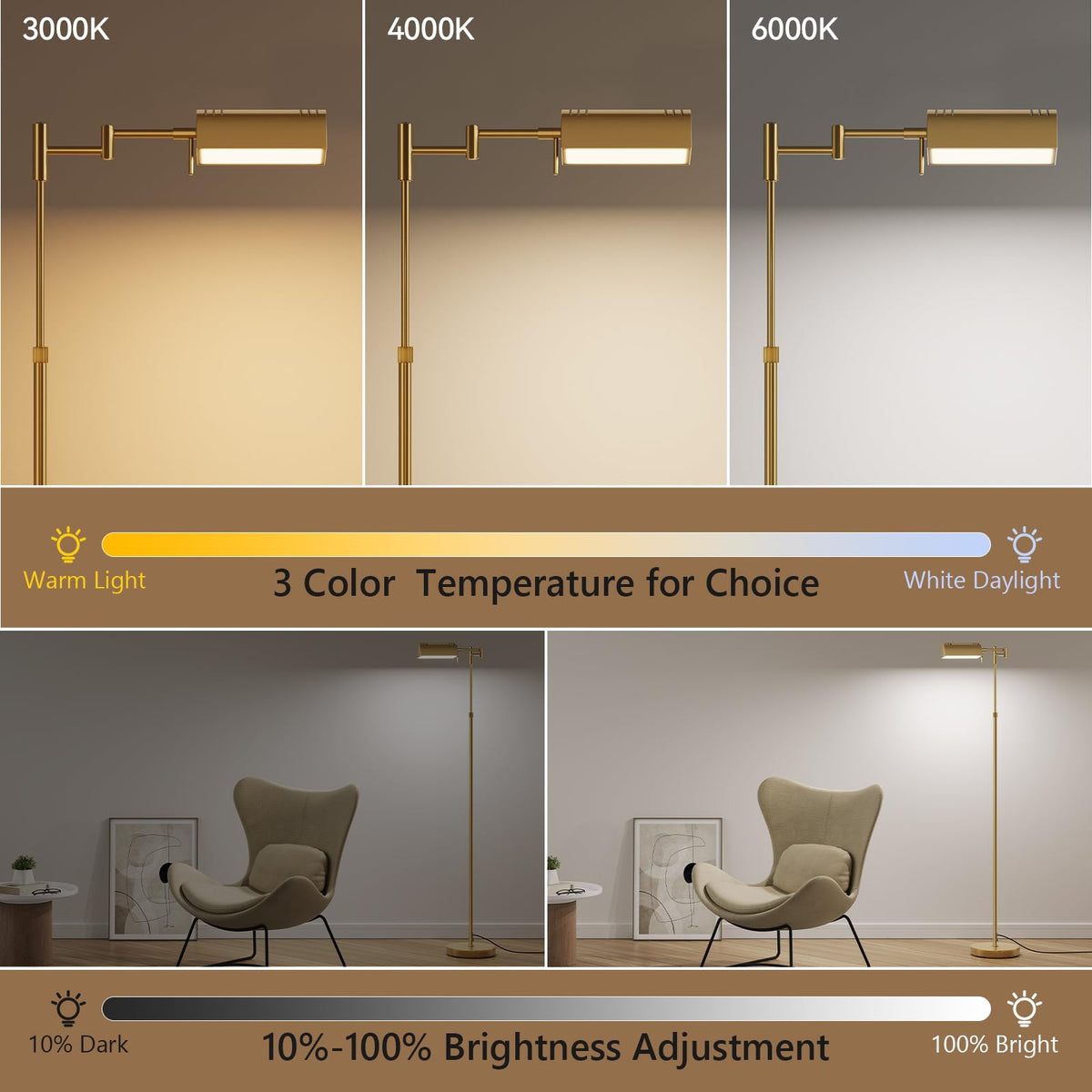 SUNMORY lamp swing arm enables precise light direction for tasks