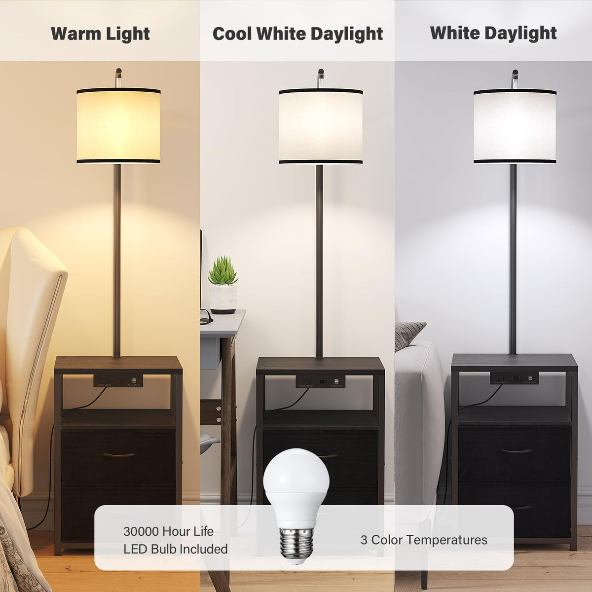 SUNMORY floor lamp assembly instructions, easy setup with included tools.