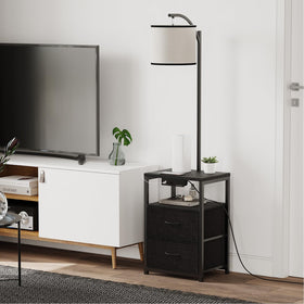 SUNMORY floor lamp black finish, modern nightstand lamp for bedroom.