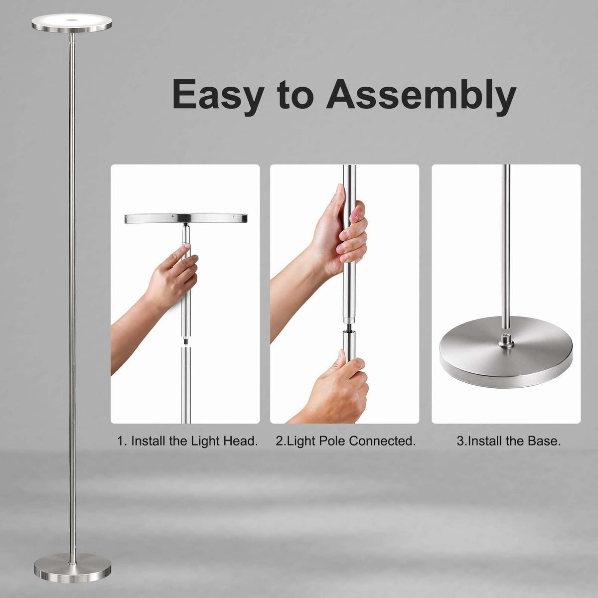 SUNMORY easy-assembly floor lamp installs in minutes for quick setup.