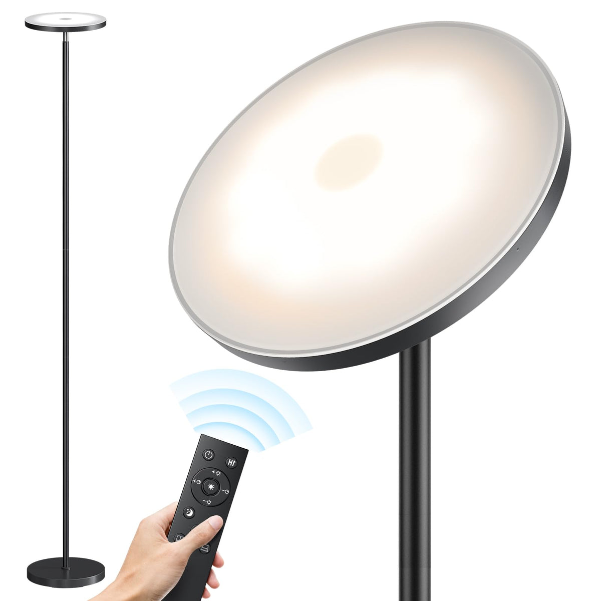 SUNMORY floor lamp with remote control for easy adjustments from across the room