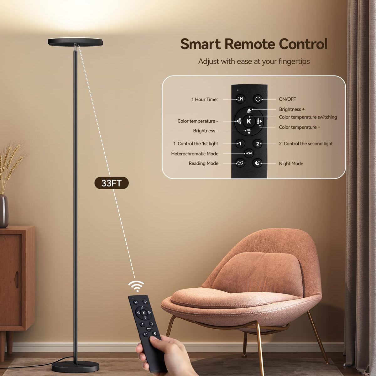 SUNMORY two-rotatable lights create layered ambience for reading or relaxing