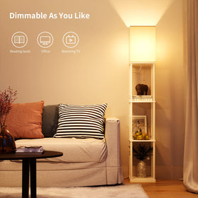 SUNMORY floor lamp corner placement showing space-saving setup