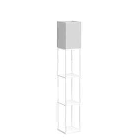 SUNMORY floor lamp storage area holding books and decor