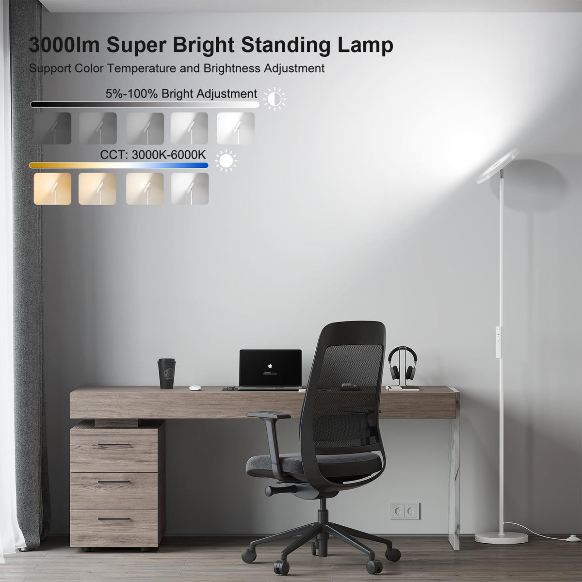 SUNMORY lamp head rotates 350 degrees for versatile lighting in any corner