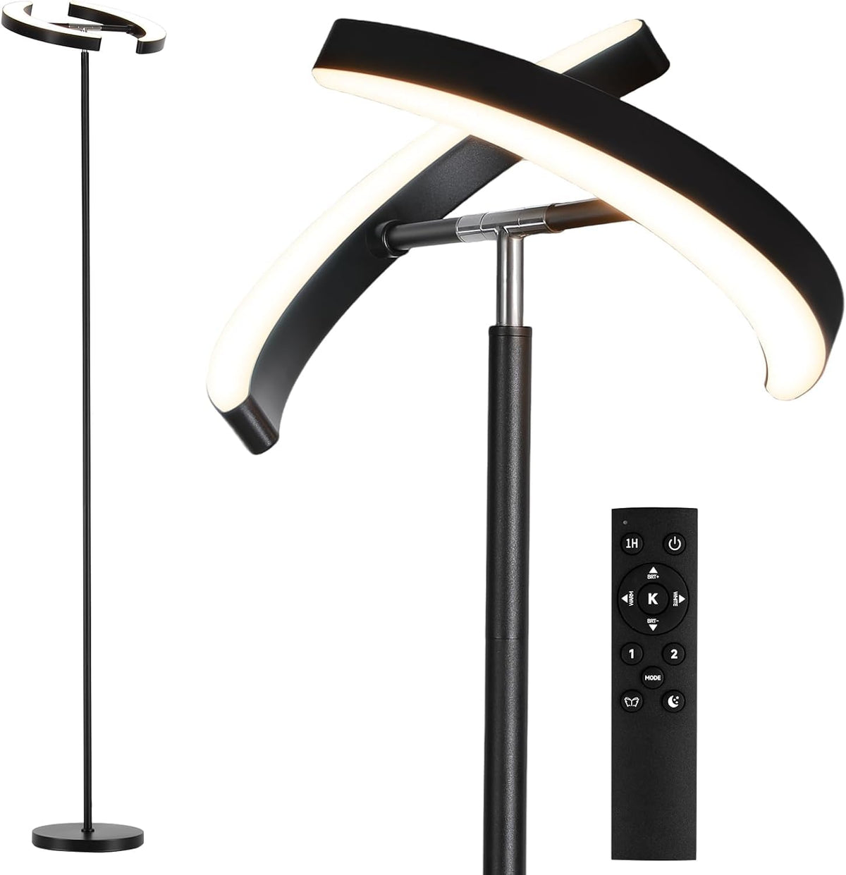 SUNMORY floor lamp with two rotatable lights for flexible living room lighting
