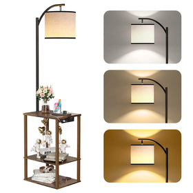 SUNMORY floor lamp with table in a living room setup creating a cozy, organized space