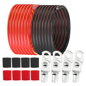 SUNNAREPOON 2 gauge red battery cable 12ft for vehicle power and auxiliary systems
