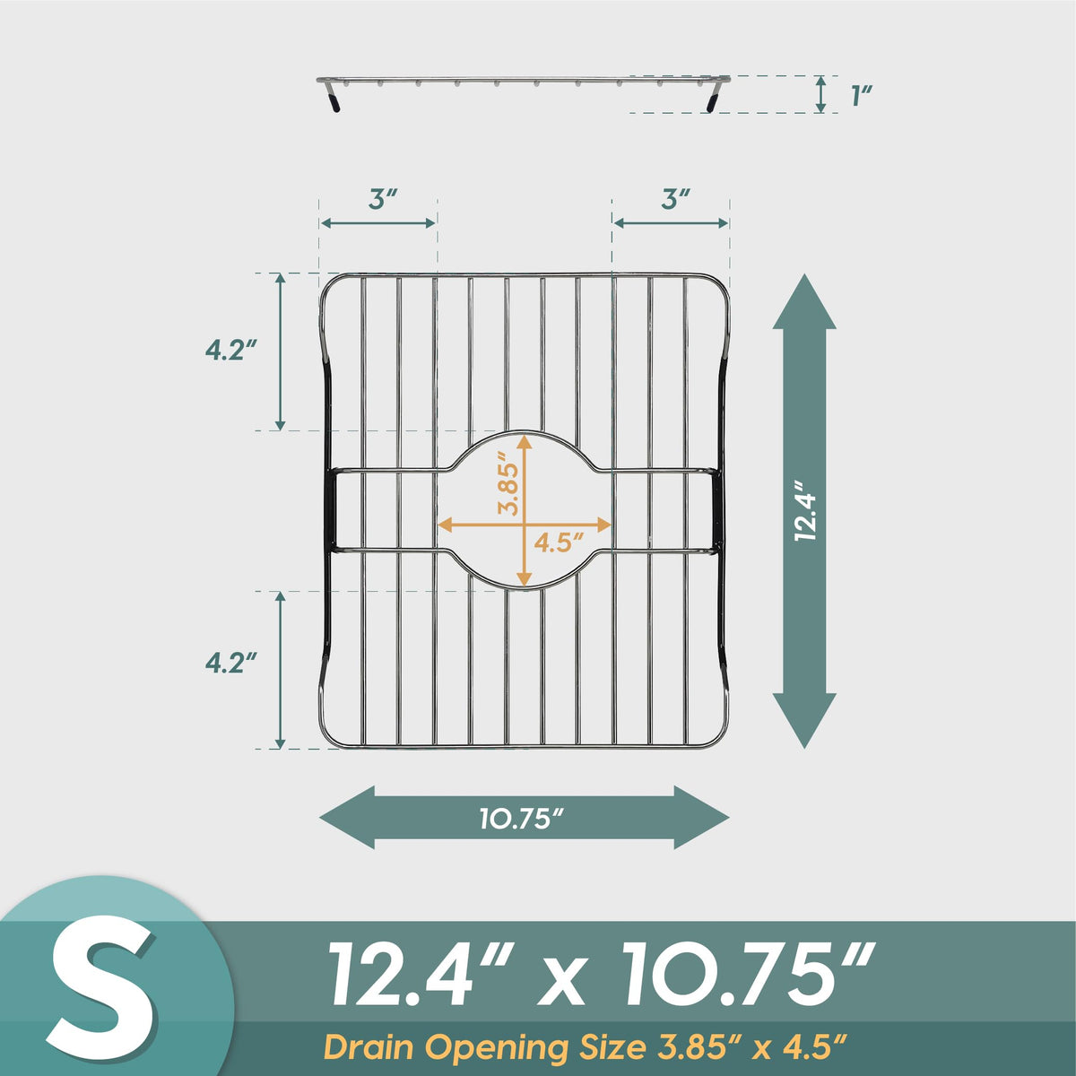 SunnyPoint 304 stainless steel grid resists rust, safeguarding the sink surface.