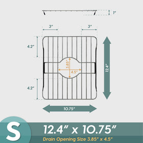 SunnyPoint 304 stainless steel grid resists rust, safeguarding the sink surface.