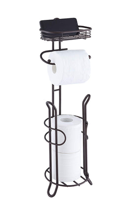 SunnyPoint bathroom stand bronze with easy-access toilet paper storage