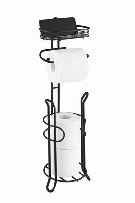 SunnyPoint bathroom stand with heavyweight toilet tissue holder for easy access