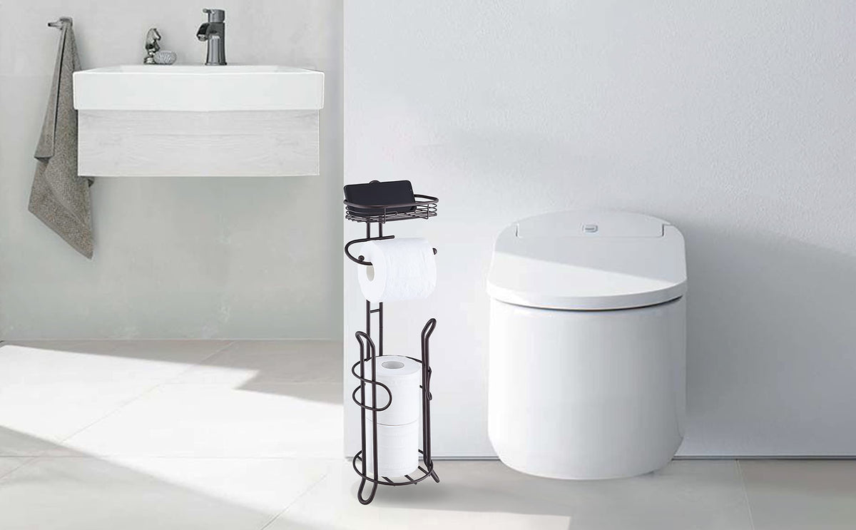 SunnyPoint bronze-finish stand offers durable, stylish bathroom organization
