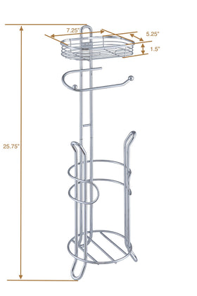 SunnyPoint chrome stand holds three mega rolls and keeps the bathroom neat