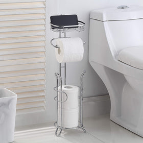 SunnyPoint chrome top basket provides handy storage for small items beside the toilet
