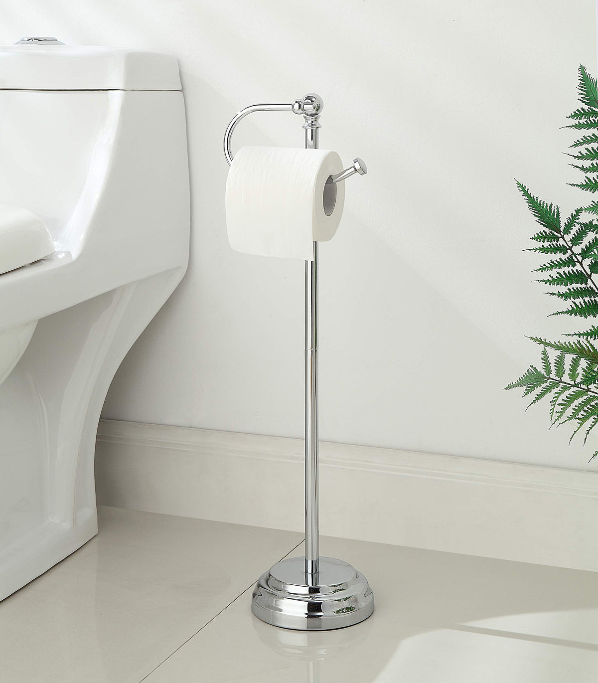 SunnyPoint Classic toilet paper stand tall height for easy reach at the sink