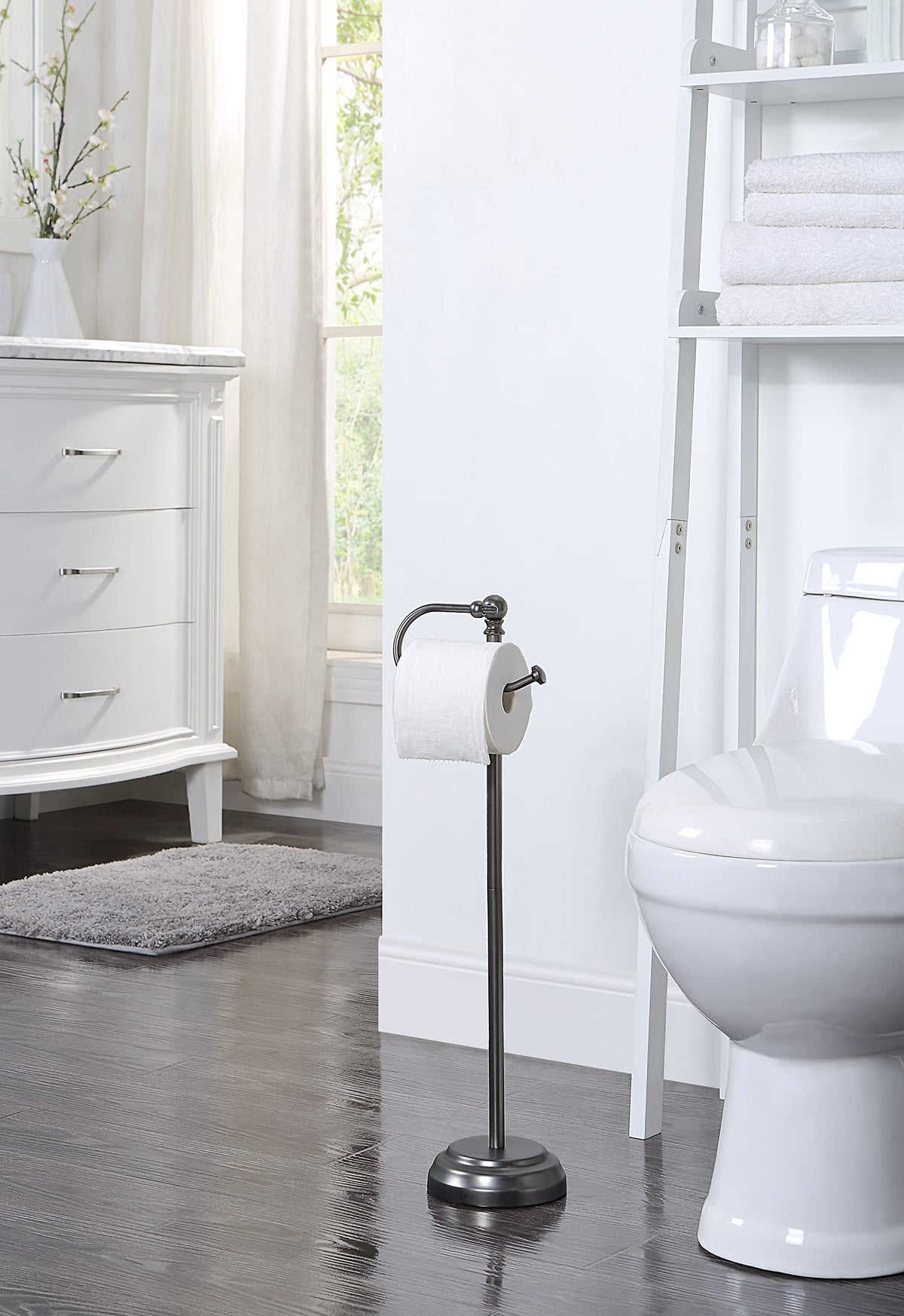 SunnyPoint Classic black nickel finish on a modern bathroom stand