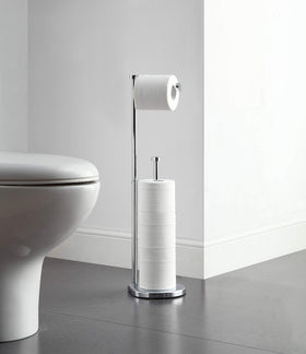 SunnyPoint free-standing bathroom holder in chrome with a sturdy weighted base