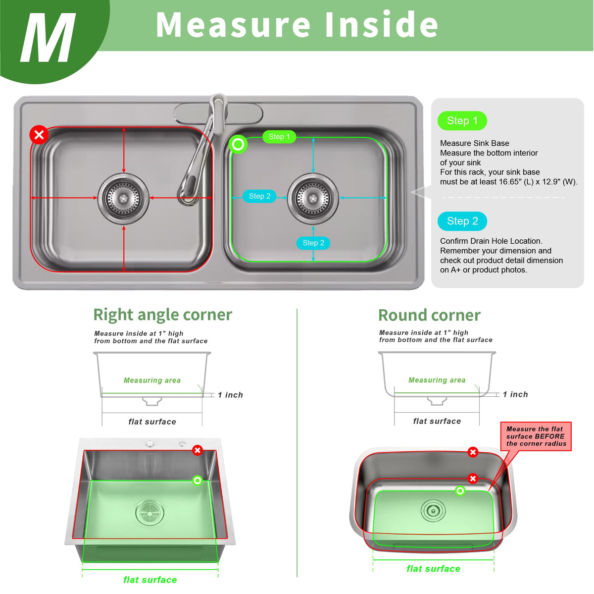 SunnyPoint rack protects sink surfaces from scratches.