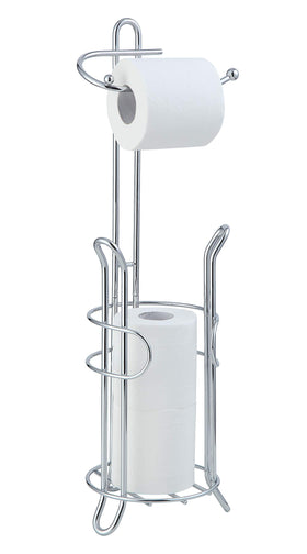 SunnyPoint freestanding toilet paper holder demonstrates quick assembly for a clutter-free bathroom.