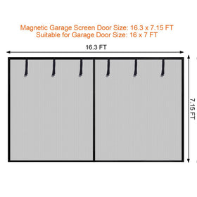 Sunolga magnetic garage door screen closeup of magnets ensuring quick, quiet doorway closure.