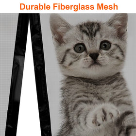 Sunolga weighted buckles and tie-backs stabilize the screen during airflow and open passages.