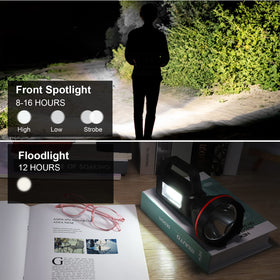 SunPro LED searchlight modes provide flexible brightness for camping and emergencies.