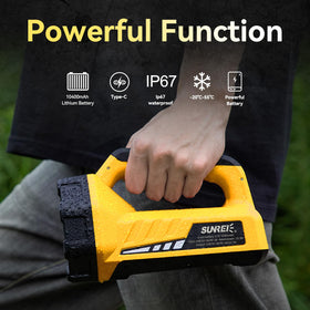 SUNREI IP67 waterproof design resists rain and dust in tough conditions.