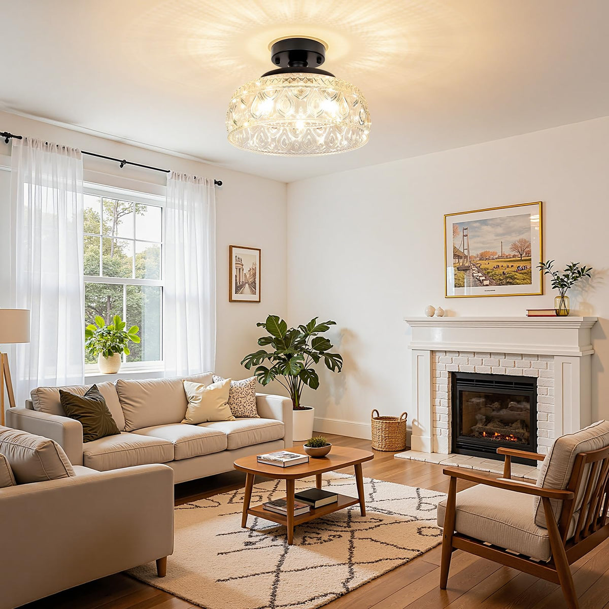 SunRider three E12 sockets enable bright, multi-directional illumination across the room.
