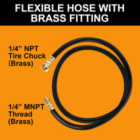 SUNROAD 4ft air hose with tire chuck enables quick inflation on-site