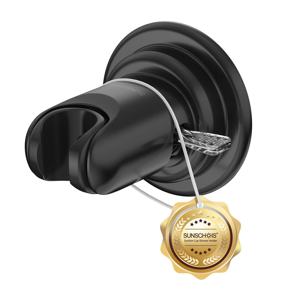 Sunschois strong suction shower head holder on tile for secure mounting