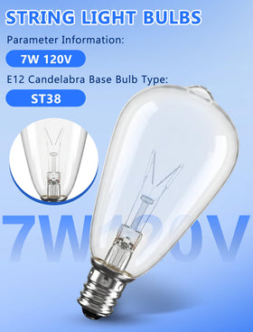 SUNSGNE amber-glow bulb for outdoor patio string lights.