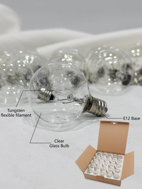 SUNSGNE G40 bulbs compatible with common string lights such as B076MP9886