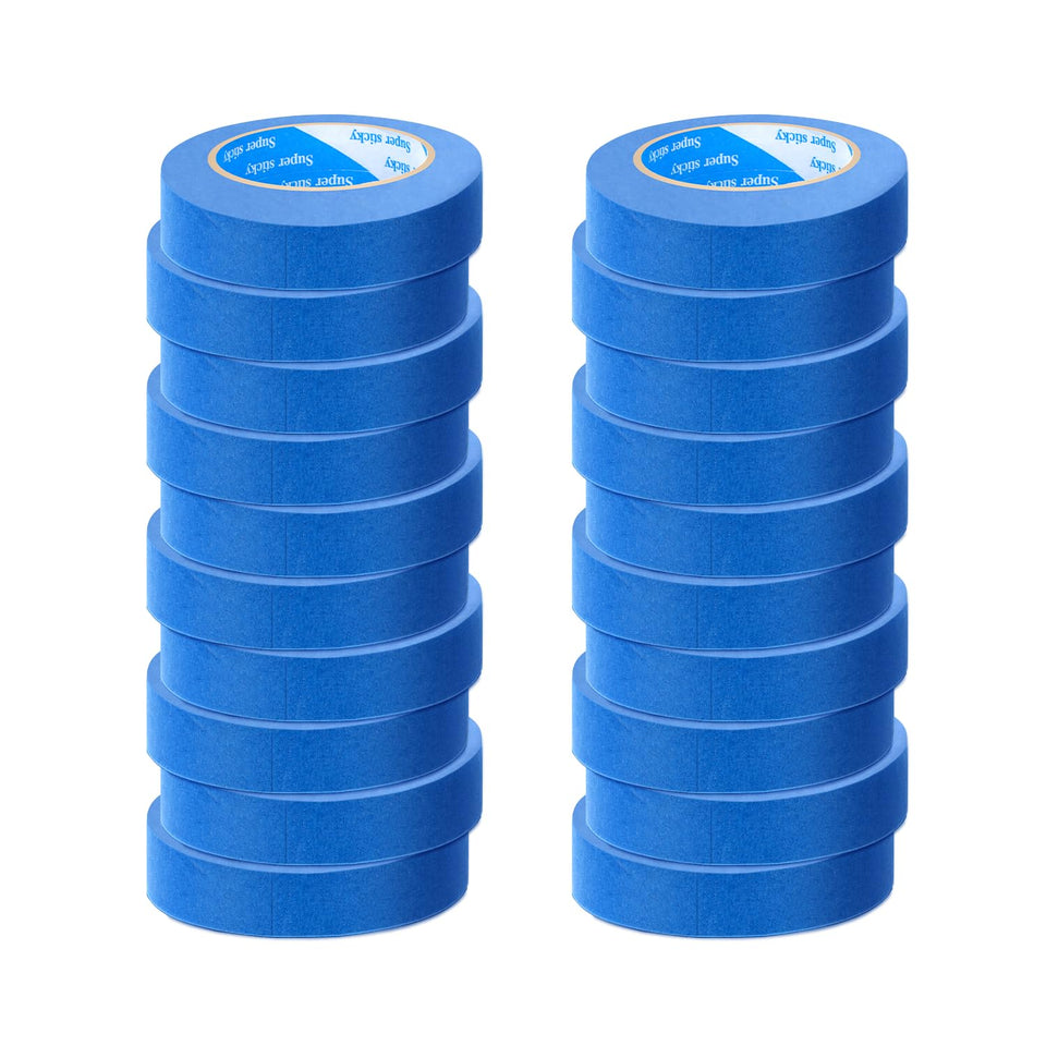 SUNSHINETOP blue painters tape 20 rolls, 1-inch width, helps create clean paint lines indoors.