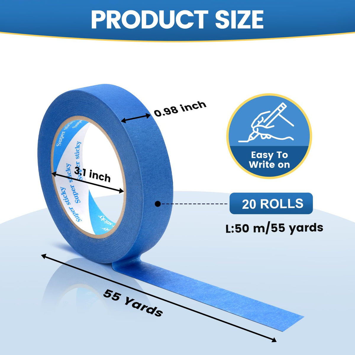 SUNSHINETOP UV-resistant blue tape minimizes sun damage during exterior painting.