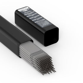 Sunstac E6013 welding rod with titanium oxide coating for a stable arc and minimal spatter.