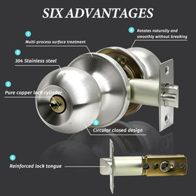 SUNTAI ball stainless steel knob with satin nickel finish