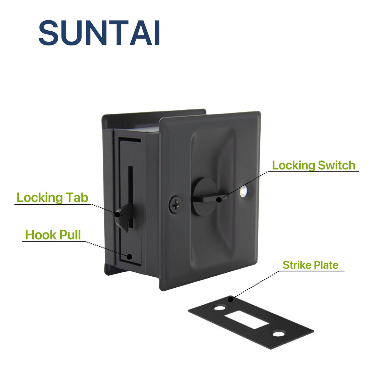 SUNTAI easy-install pocket door lock designed for fast setup.