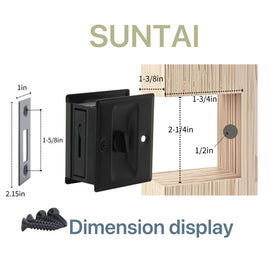 SUNTAI matte black pocket door privacy lock adds a sleek interior look.