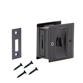 SUNTAI privacy slide door lock with pull for easy grip and matte black finish.