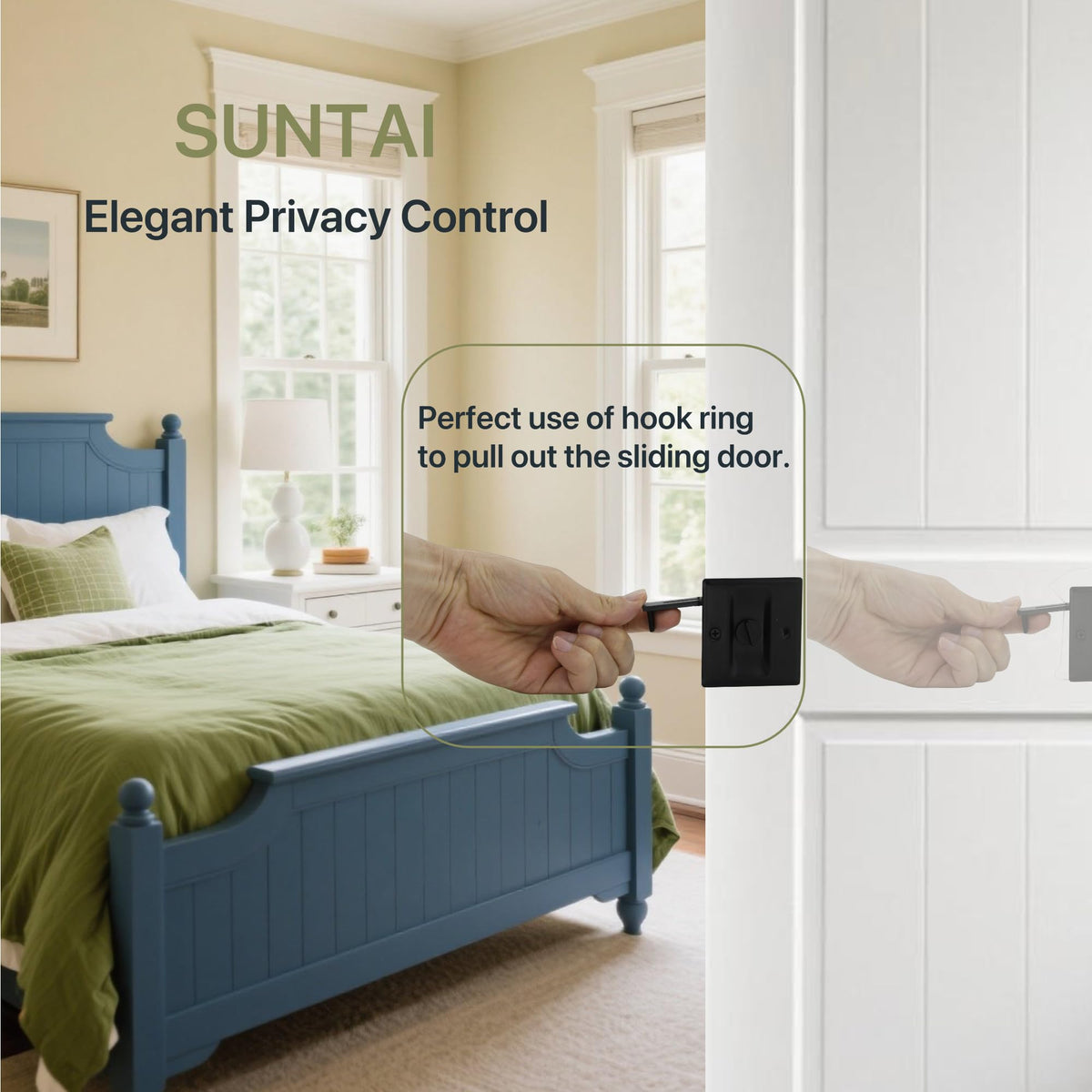 SUNTAI solid brass pocket door lock highlights premium durability and style.