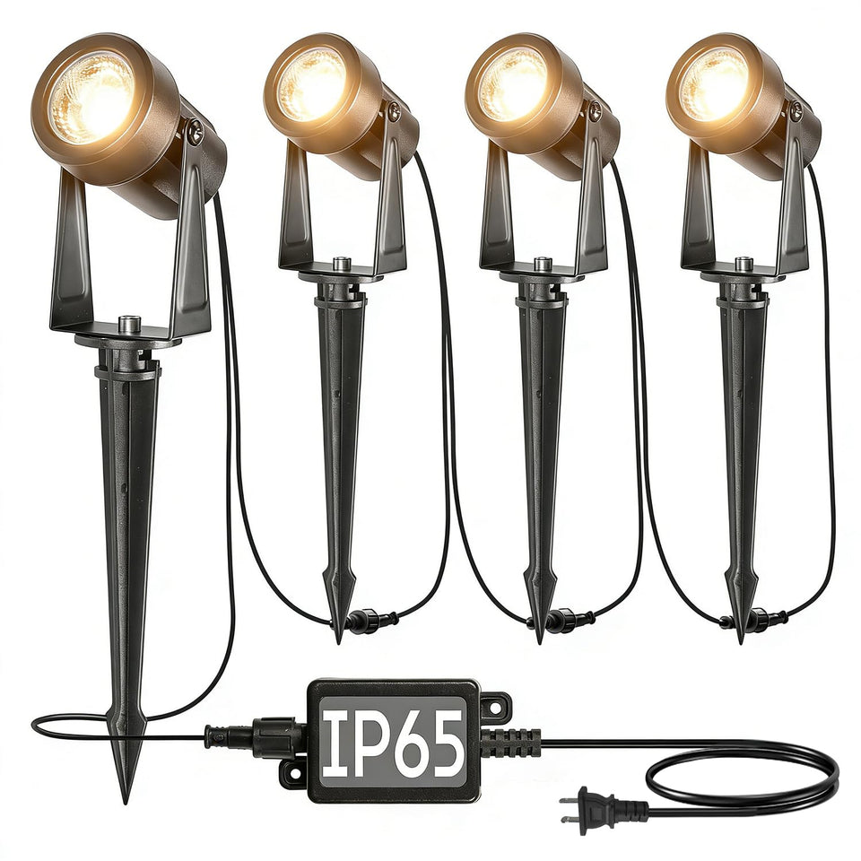 SUNTHIN outdoor spotlight kit four-pack for yard illumination and curb appeal