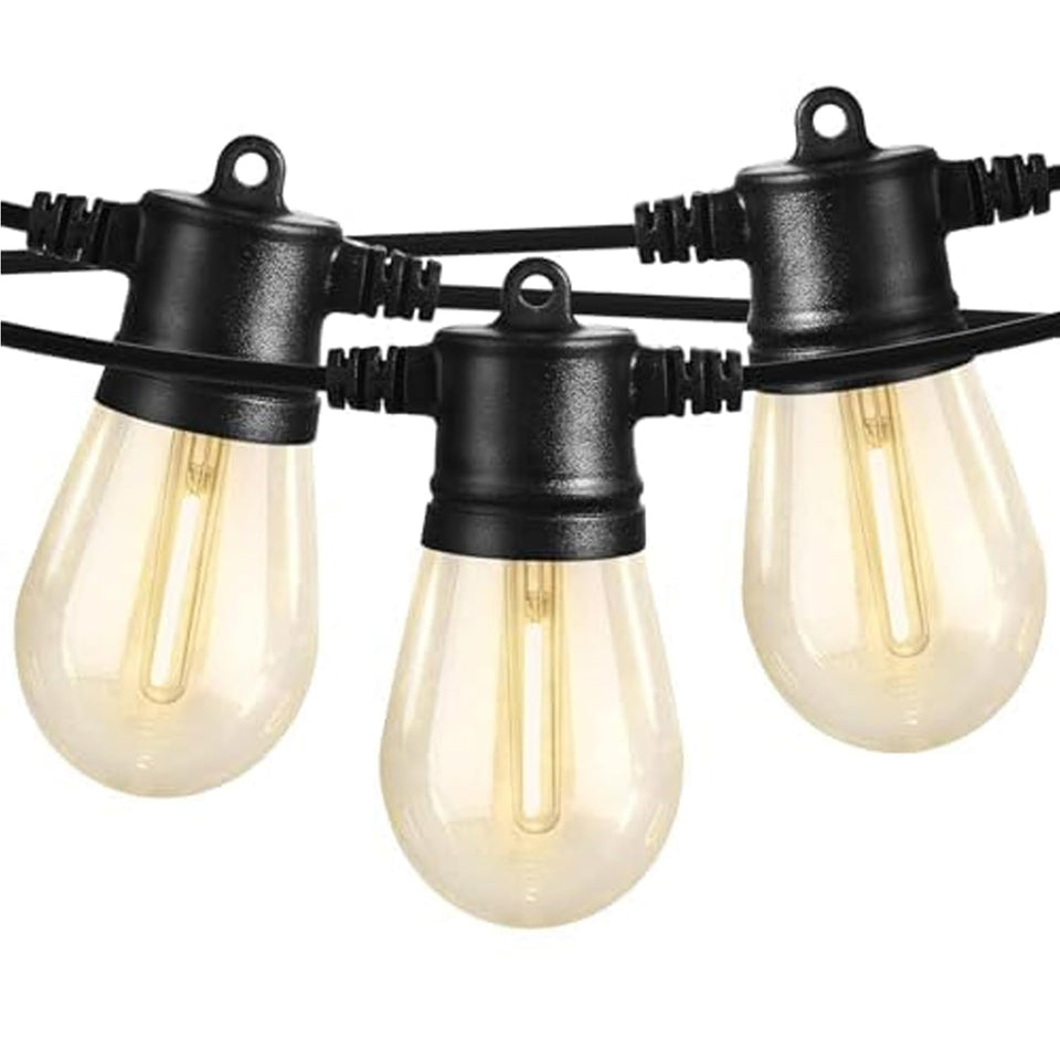 SUNTHIN outdoor string lights with 16 LED bulbs for bright patio ambiance.