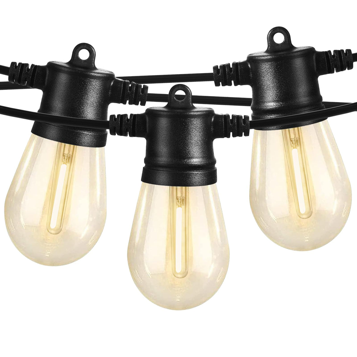 SUNTHIN outdoor string lights 96ft with 32 LED bulbs for wide patio lighting.