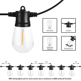 SUNTHIN weatherproof copper-wire lights for year-round backyard use.