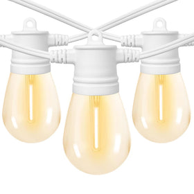 SUNTHIN white outdoor string lights illuminate 96 feet of patio for cozy evenings